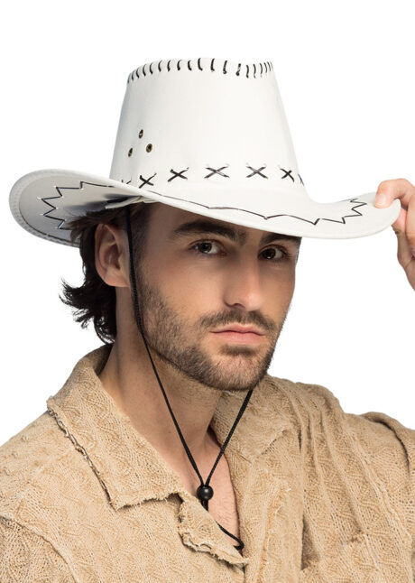 chapeau de cowboy blanc, chapeau cowboy, Chapeau de Cowboy Suédine, Blanc