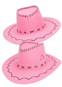 chapeau cowboy rose, chapeau de cowboy pas cher, Chapeau de Cowboy Suédine, Rose