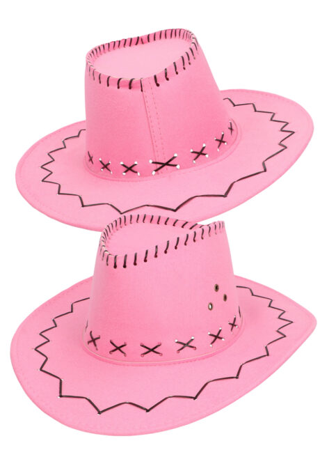 chapeau cowboy rose, chapeau de cowboy suédine, Chapeau de Cowboy Suédine, Rose