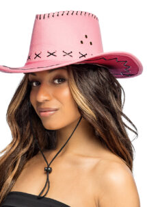 chapeau cowboy rose, chapeau de cowboy pas cher, Chapeau de Cowboy Suédine, Rose