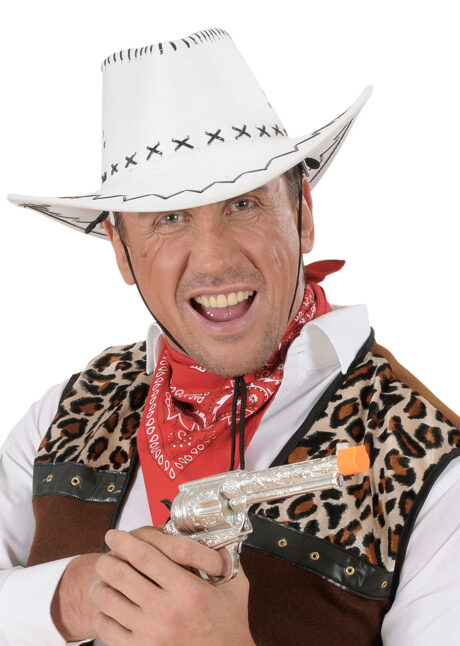 chapeau de cowboy blanc, chapeau cowboy, Chapeau de Cowboy Suédine, Blanc