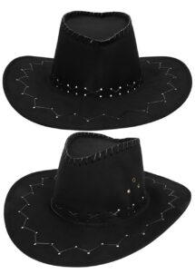 chapeau de cowboy noir, chapeau cowboy suédine noir
