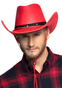 chapeau de cowboy rouge, chapeaux de cowboys, Chapeau de Cowboy Wichita, Rouge