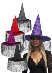 chapeau de sorcière, chapeau sorcière voilette, Chapeau de Sorcière, Seda