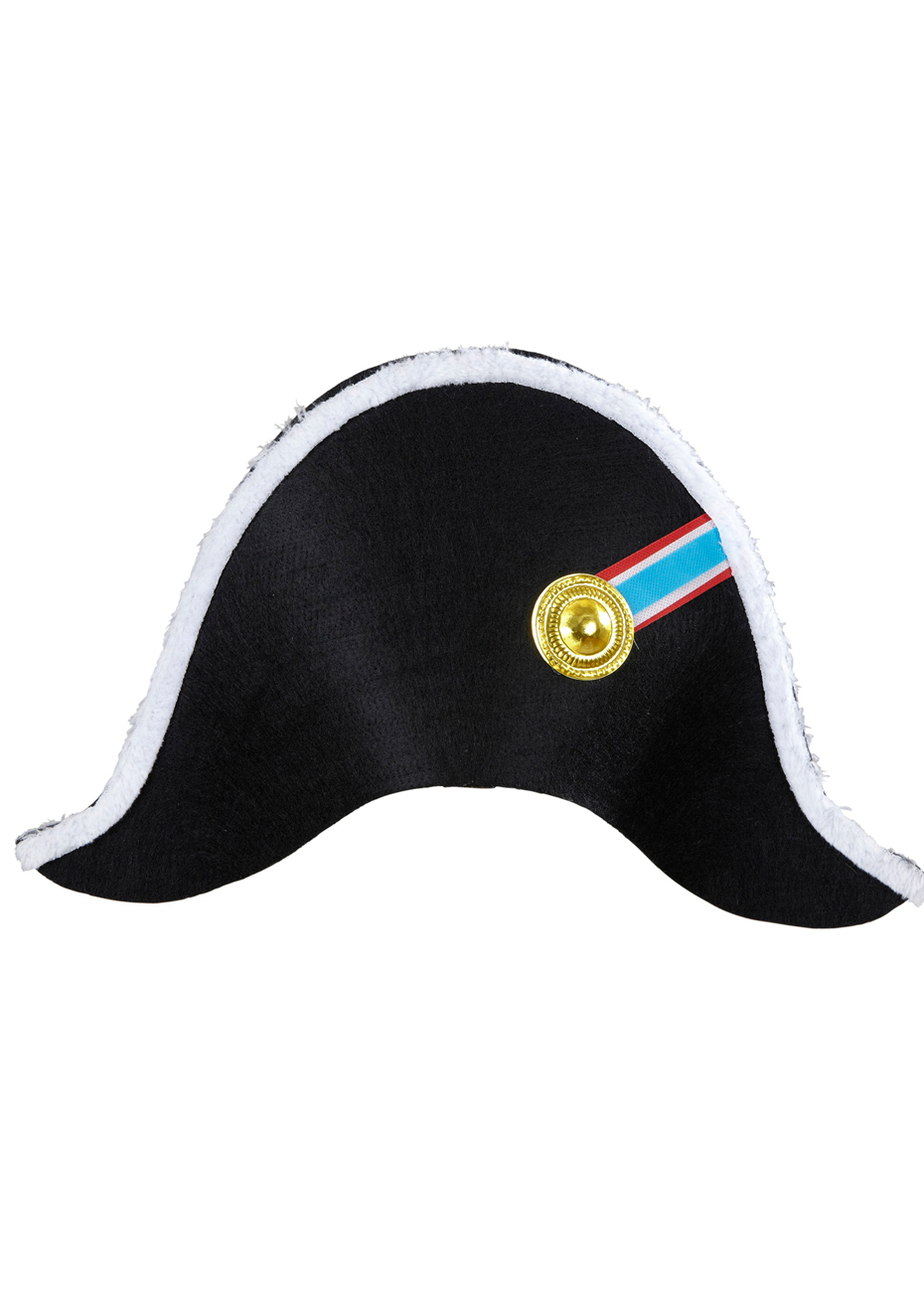 Chapeau Bicorne Napoléon En Laine - Accessoire Cosplay Capitaine Français - Noir