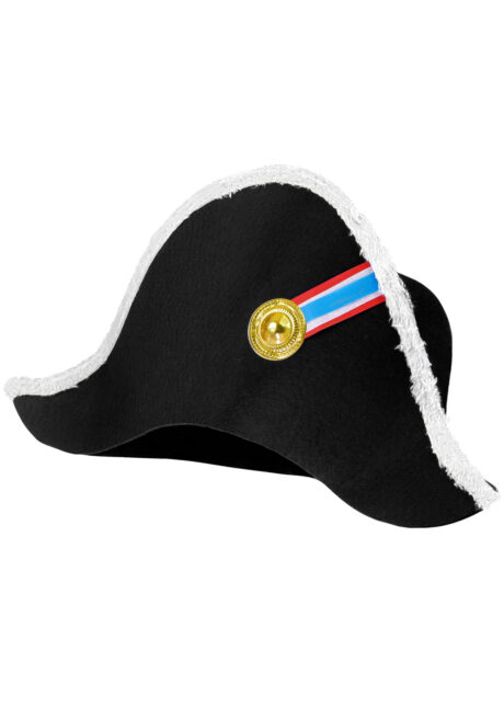 bicorne de napoléon, chapeau de napoléon, accessoires déguisement napoléon, bicorne révolution française, chapeau de bonaparte, Chapeau Bicorne de Napoléon, Ruban Tricolore