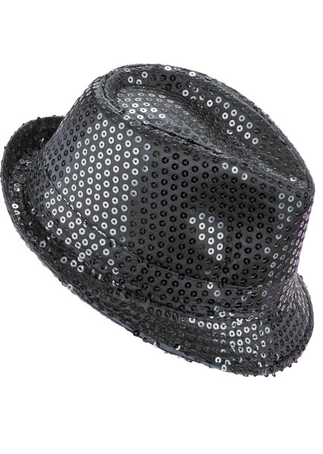 Chapeau Borsalino Paillettes Sequins, Noir - Aux Feux de la Fête - Paris