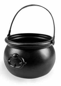 chaudron halloween, chaudron sorcière en plastique, chaudron sorcière halloween, accessoire déco halloween, accessoire décorations halloween, accessoire sorcière déguisement, accessoire déguisement sorcière, faux chaudron de sorcière halloween, faux chaudron sorcière déguisement, Chaudron de Sorcière Noir, 19 cm