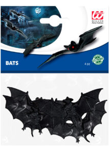 chauve souris halloween, chauve souris en plastique, accessoire décoration halloween, accessoire déco halloween, chauve souris halloween décoration, chauves souris halloween, fausses chauve souris décoration halloween, Chauve Souris x 4