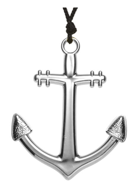 bijou ancre marine, collier ancre marine, collier déguisement de marin, collier déguisement, accessoire déguisement de marin, accessoire déguisement capitaine marine, Ancre Marine sur Cordon