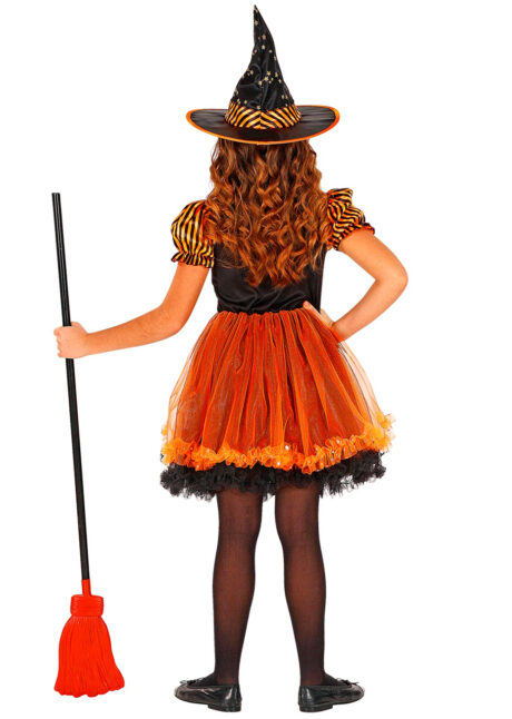 déguisement sorcière fille, costume de sorcière pour enfant, costumes halloween fille, déguisement halloween sorcière fille, Déguisement de Sorcière Noire et Orange, Fille