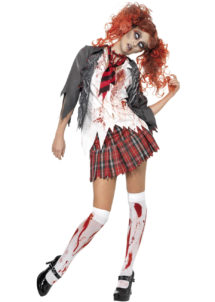 déguisement zombie femme, déguisement halloween femme, déguisement écolière zombie femme, costume halloween femme, Déguisement d’Ecolière Zombie