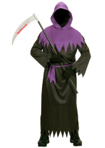 costume mort halloween, déguisement de faucheur, déguisement halloween homme, déguisement de la mort halloween, costume mort, costume halloween adulte, déguisement halloween homme, Déguisement de Faucheur Reaper, Noir et Violet