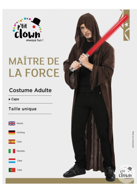 cape Jedi, cape halloween, déguisement de Jedi, Cape de Jedi, Maître de la Force