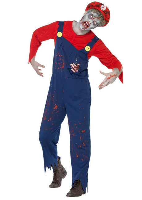 Halloween Hommes Taille Unique Zombie Mario Plombier Costume Déguisement Bd 