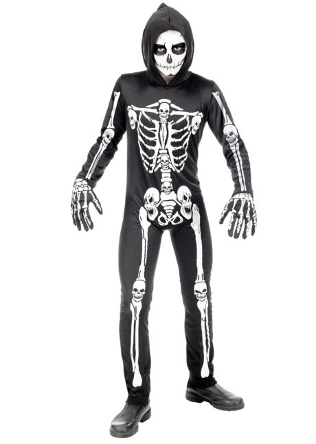 déguisement squelette garçon, déguisement squelette halloween, Déguisement de Squelette avec Capuche, Garçon