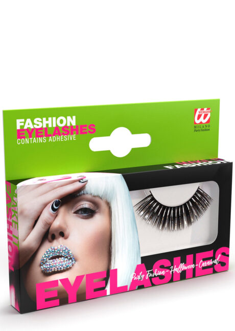 faux cils noirs et argent, faux cils fantaisie, Faux Cils Noirs et Argent