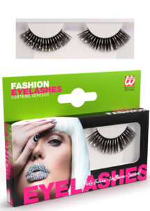faux cils noirs et argent, faux cils fantaisie