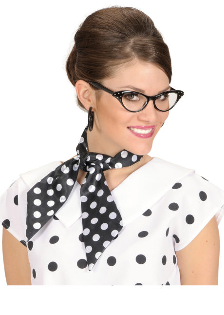 , Foulard à Pois, Noir et Blanc