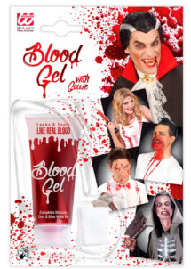 gel faux sang, faux sang maquillage Halloween, tube de faux sang, Faux Sang en Gel, avec Compresse, 42 ml