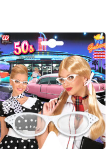 lunettes années 50, lunettes années 60, lunettes papillon, Lunettes Années 50 avec Strass, Blanches