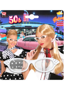 lunettes années 50, lunettes années 60, lunettes blanches, lunettes déguisements
