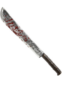 fausse machette, machette en plastique, faux couteau, machette factice, arme factice, fausses armes, faux couteau de déguisement, armes de déguisements, fausses armes, couteau en plastique, fausse machette, fausse arme halloween, Machette Eclaboussée de Sang