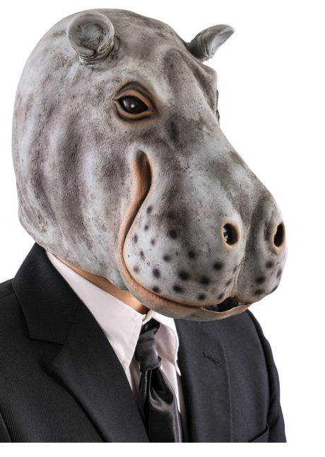 masque hippopotame, masque d'hippopotame, masque animal latex, masques d'animaux en latex, Masque d’Hippopotame, Latex