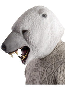 masque d'ours polaire, masque d'ours blanc, masque d'ours latex, masques d'animaux, masque animal latex