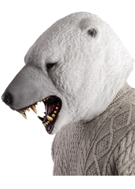 masque d'ours polaire, masque d'ours blanc, masque d'ours latex, masques d'animaux, masque animal latex, Masque d’Ours Polaire