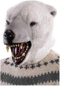masque d'ours polaire, masque d'ours blanc, masque d'ours latex, masques d'animaux, masque animal latex