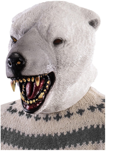 masque d'ours polaire, masque d'ours blanc, masque d'ours latex, masques d'animaux, masque animal latex, Masque d’Ours Polaire