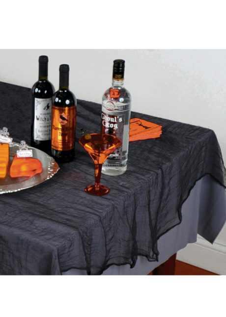 nappe noire halloween, nappe pour halloween, décorations halloween, déco halloween, décoration table halloween, nappe pour halloween, déco table halloween, accessoire décoration halloween, décorations halloween, Nappe Halloween, Gaze Noire