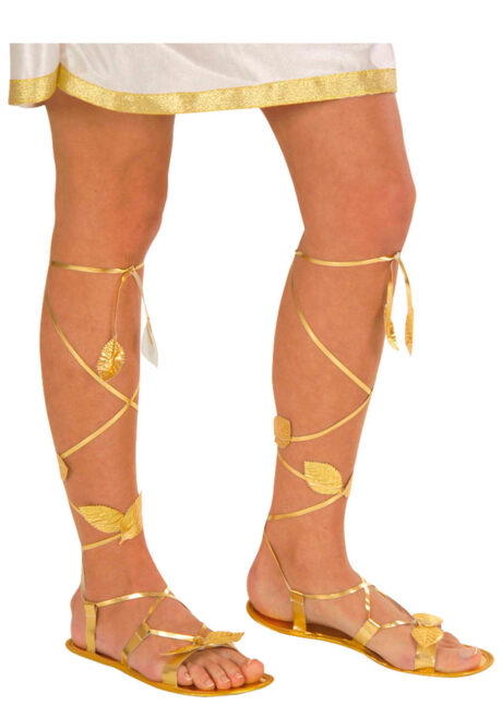 sandales romaines, accessoire romaine, Sandales Romaines, Feuilles d’Or