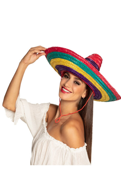 sombrero mexicain, chapeau mexicain, sombrero en paille, Sombrero Mexicain, Multicolore