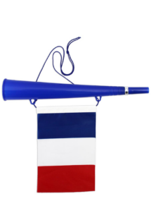 trompette stade supporter, trompe de stade supporter, trompe de stade France, Trompette Supporter France avec Drapeau Tricolore