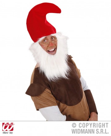 Bonnet de lutin avec barbe, chapeau de nain, chapeaux avec barbe, accessoires déguisement de nain Chapeau de Lutin avec Barbe