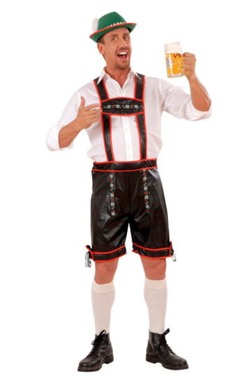 déguisement bavarois homme, costume bavarois homme, déguisement tyrolien homme, costume tyrolien homme, salopette bavaroise déguisement, déguisement homme, déguisement fête de la bière, déguisement oktoberferst Déguisement Bavarois, Lederhosen Simili Cuir