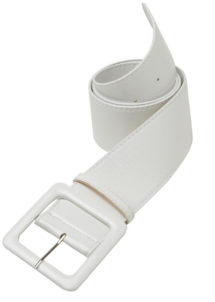 ceinture vinyle blanche, ceinture disco
