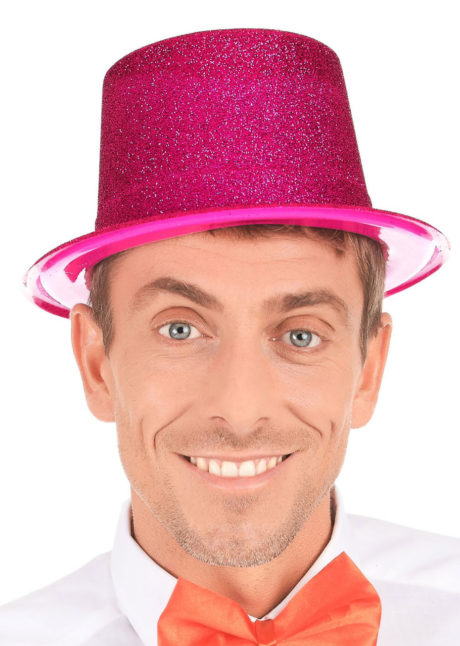 chapeaux paillettes, chapeaux hauts de forme paillettes, chapeaux hauts de forme, chapeau haut de forme, chapeaux paris, chapeaux hauts de forme, Chapeau Paillettes, Haut de Forme, Rose Fuchsia