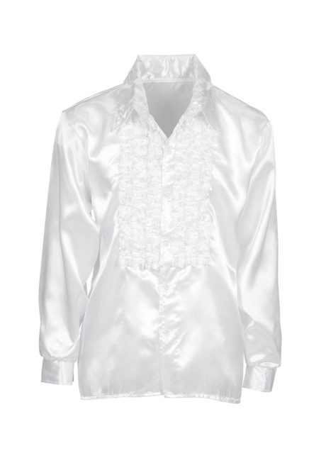 chemise disco, chemise à jabot, chemise années 70, chemise déguisement disco, chemise à jabot blanche, Chemise Disco à Jabot, Blanche