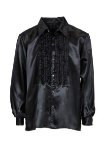 chemise disco, chemise à jabot, chemise années 70, chemise déguisement disco, chemise à jabot noire, Chemise Disco à Jabot, Noire