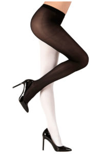 collants bicolores noirs et blancs, collants déguisement, accessoires déguisement, collants de pierrot, déguisement de pierrot