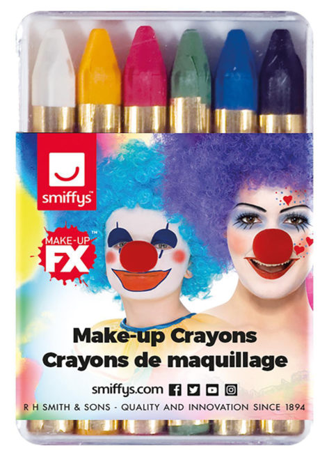 Boîte de 6 crayons maquillage,Kit,Déco,Carnaval,Accessoire,déguisement,Fête 