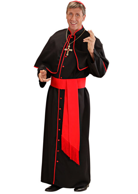 déguisement de cardinal, costume cardinal homme, déguisement cardinal homme, déguisement religieux homme, costume de religieux homme, Déguisement de Cardinal, Noir et Rouge