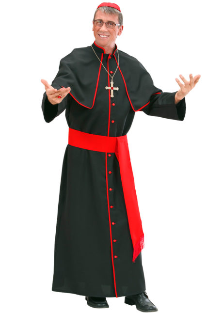 déguisement de cardinal, costume cardinal homme, déguisement cardinal homme, déguisement religieux homme, costume de religieux homme, Déguisement de Cardinal, Noir et Rouge