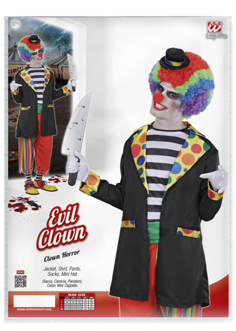 déguisement clown homme, costume clown homme, déguisement clown adulte, accessoire clown déguisement, déguisement clown halloween, déguisement clown maléfique, Déguisement Clown Evil