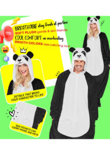 déguisement de panda adulte, costume panda homme, déguisement animal adulte, déguisement panda, Déguisement de Panda, Combinaison Ample