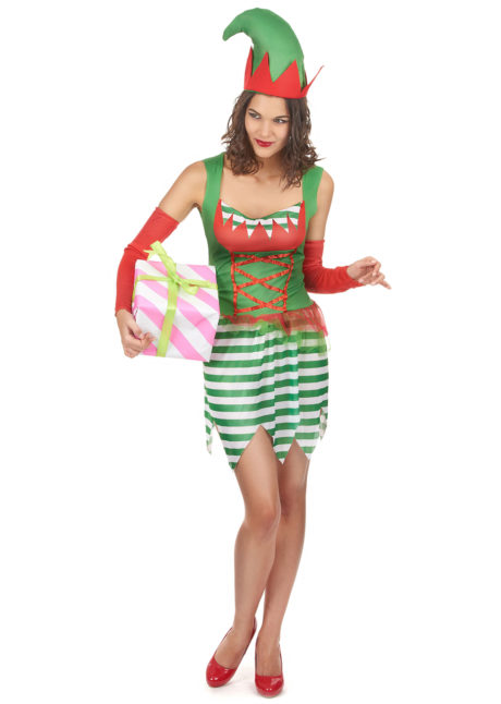 déguisement d'elfe femme, costume elfe femme, déguisement de noel, déguisement elfe femme, accessoire elfe déguisement, déguisement d'elfe, Déguisement d’Elfe Miss Noël