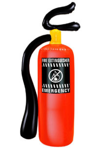 extincteur gonflable, accessoire pompier déguisement, accessoire déguisement pompier, faux extincteur gonflable